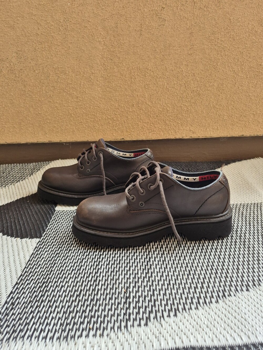 Vintage Tommy Hilfiger Chunky Brown Leather Shoes